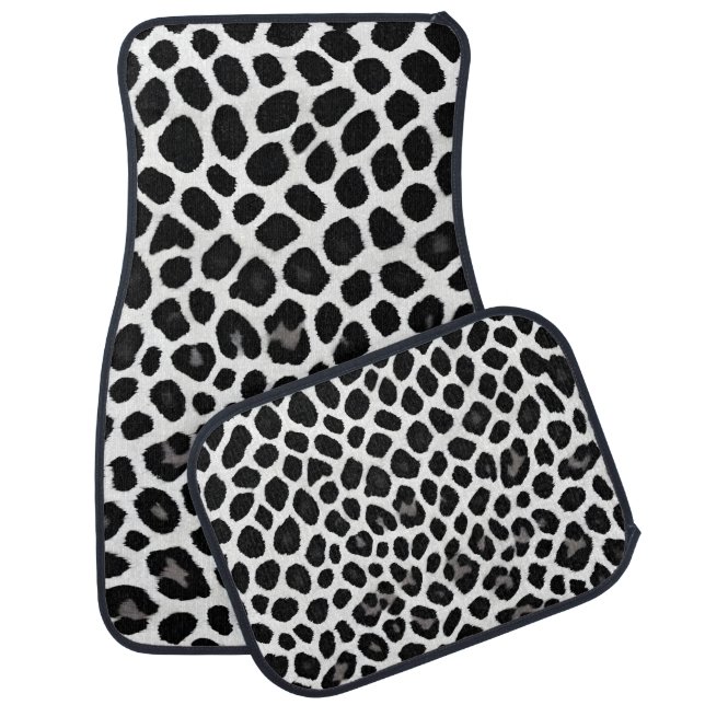 Popular Luxury White Leopard Elegant Collection Car Floor Mat (Set)