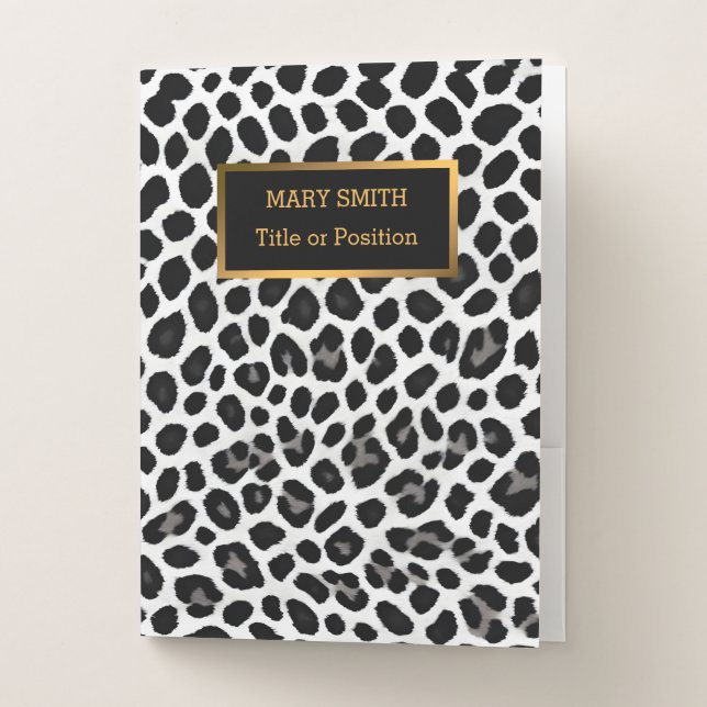 Popular Luxury White Leopard Elegant Collection Pocket Folder (Front)
