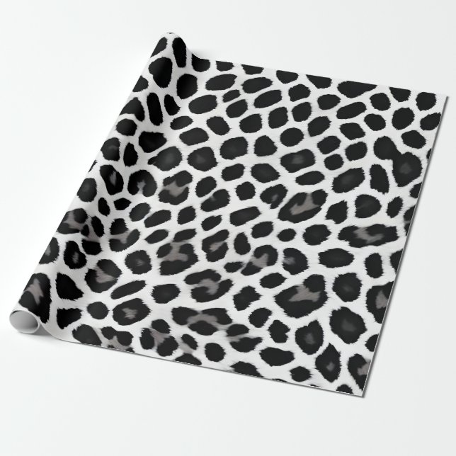 Popular Luxury White Leopard Elegant Collection Wrapping Paper (Unrolled)