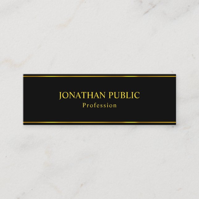 Popular Modern Design Black Gold Template Elegant Mini Business Card (Front)