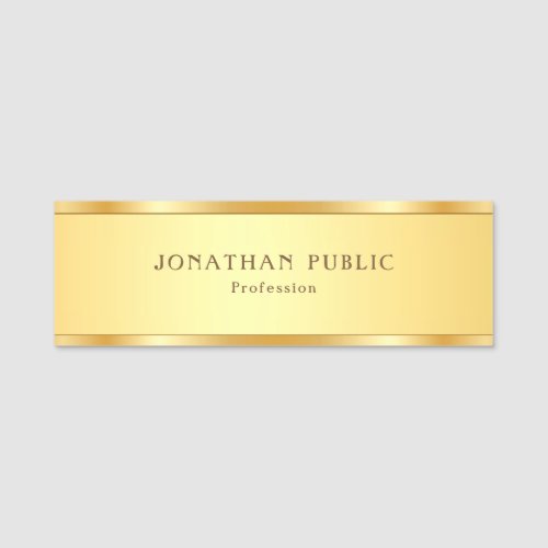Popular Modern Gold Metallic Look Elegant Template Name Tag
