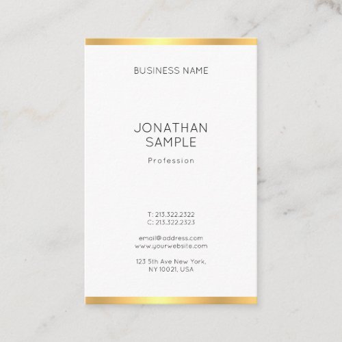 Popular Modern Gold White Minimalist Professional Business Card