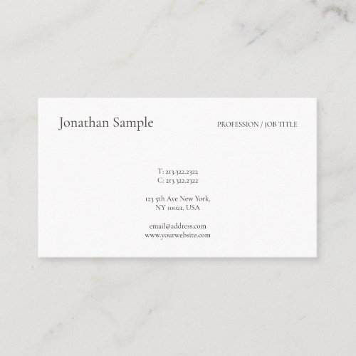 Popular Modern Simple Template Chic Professional Business Card