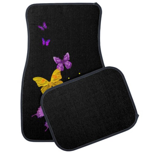 Popular Monogram Black wButterflies on Car Floor Mat