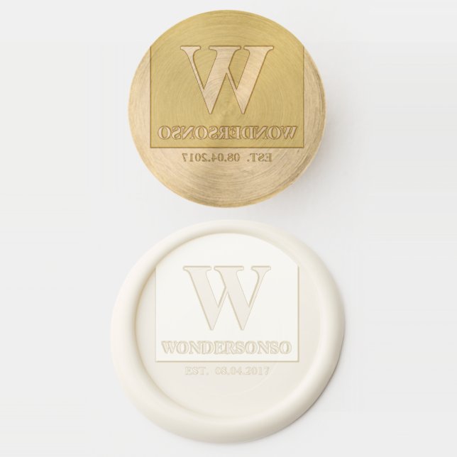 Popular Monogram minimal Wedding  Wax Seal Stamp (Stamped)