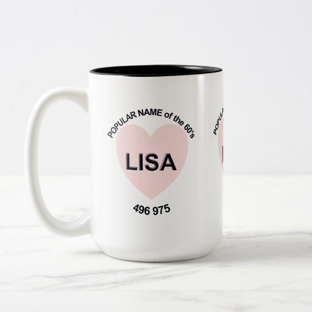 Popular Name Lisa Two-Tone Coffee Mug (Left)