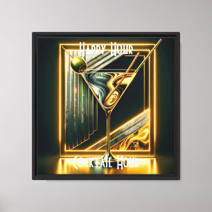 Popular Party Time Neon Personalized Canvas Print