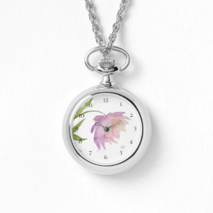 *~* Popular Peony Watercolor Pink Lavender Floral Watch