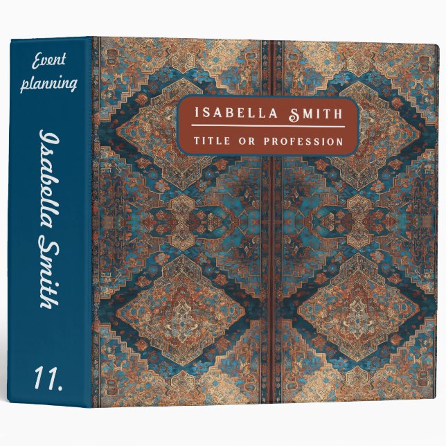 Popular Persian Beautiful Old Pattern Collection 3 Ring Binder (Front/Spine)