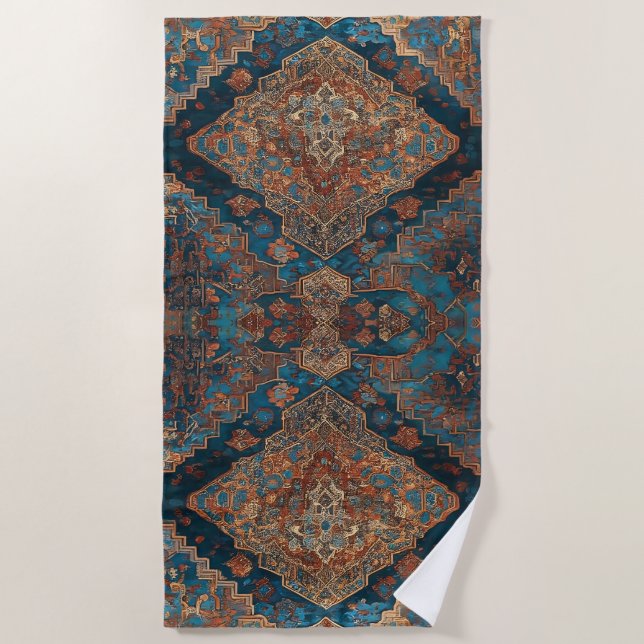 Popular Persian Beautiful Old Pattern Collection Beach Towel (Front)