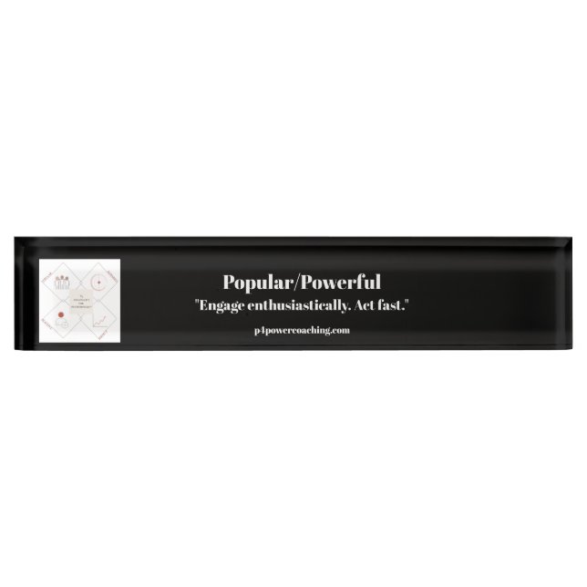 Popular/Powerful Black Acrylic Desk Plaque Name Plate (Front)
