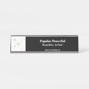 Popular/Powerful Silver Desk Plaque Name Plate
