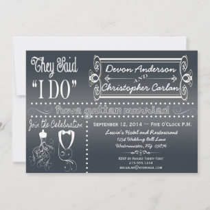 Popular Reception Only Chalkboard Invitation