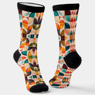 Popular Retro Abstract Squares Collection Socks