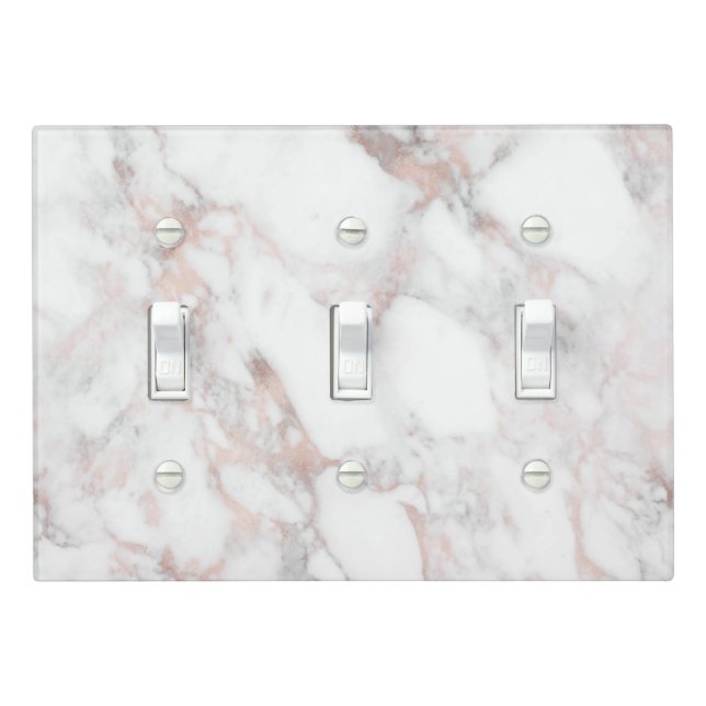 Popular Rose-gold Faux Marble Light Switch Cover (In Situ)