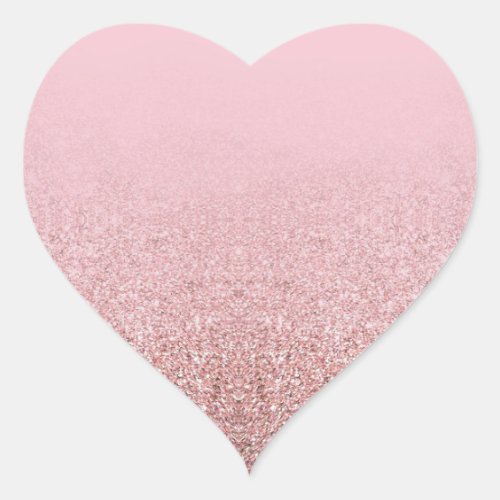 Popular Rose Gold Glitter Blank Elegant Template Heart Sticker