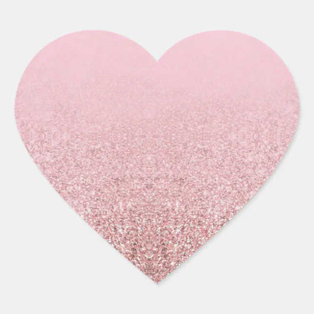 Popular Rose Gold Glitter Blank Elegant Template Heart Sticker | Zazzle