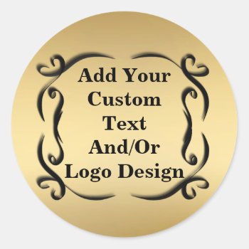 Popular Round Elegant Gold Seal Stickers by mvdesigns at Zazzle