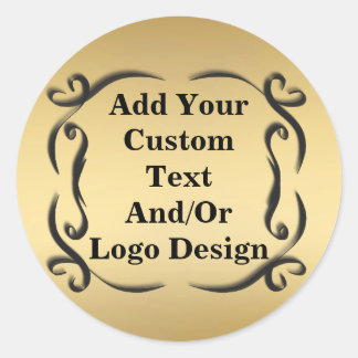 Popular Round Elegant Gold Seal Stickers