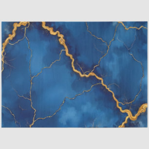 Popular Royal Blue Gold Marble Collection Tissue Paper