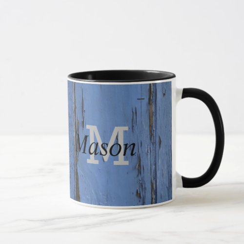 Popular Rustic Wood Manly Custom Blue Mug