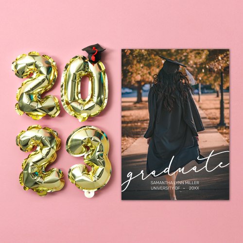 POPULAR script  Two Photo Graduation Announcement