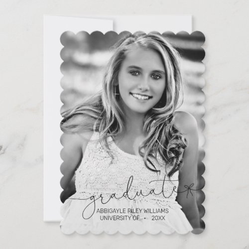 POPULAR script  Two Photo Graduation Announcement