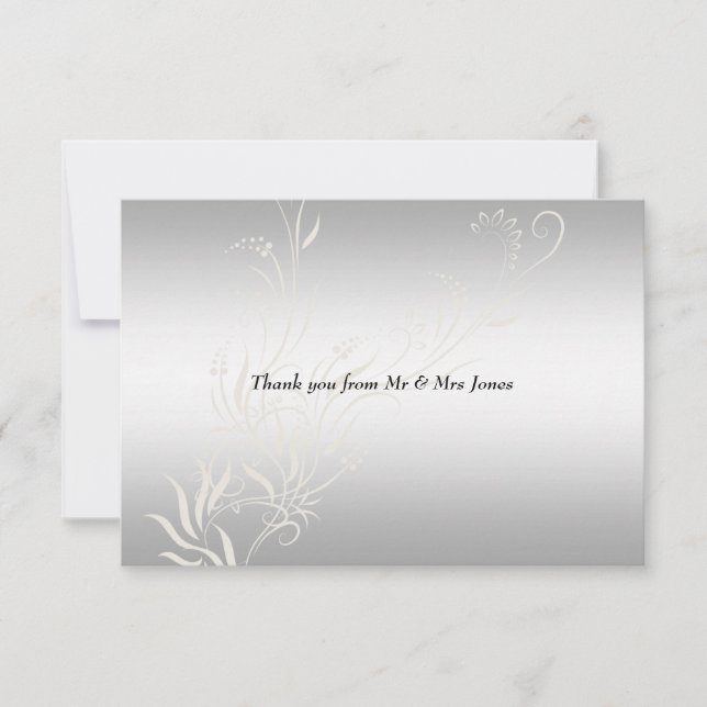 Popular Silver Wedding Thank You Card (Front)