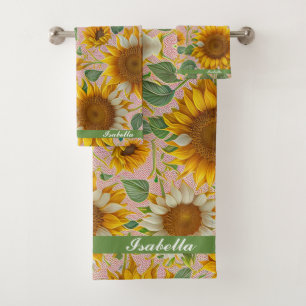 Popular Sunflower Beautiful Collection Bath Towel Set