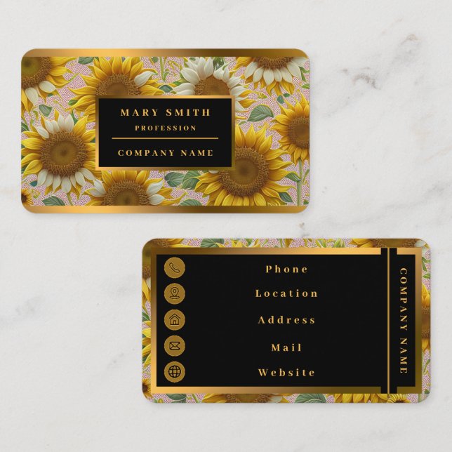 Popular Sunflower Beautiful Collection Business Card (Front/Back)