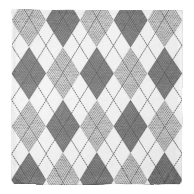 Popular Trending Gray Argyle Modern Minimalist Duvet Cover (Front)