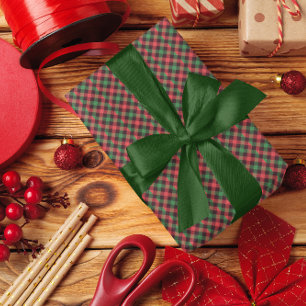 Popular Trendy Red Green Black Plaid Wrapping Paper