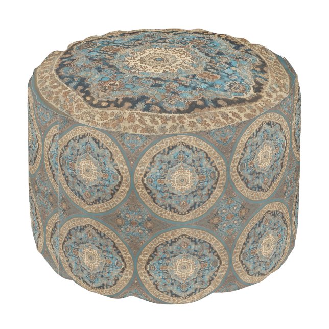 Popular Turkish Beautiful Old Pattern Collection Pouf (Angled Back)