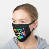 Popular Ukulele Black Cotton Face Mask (Angled)