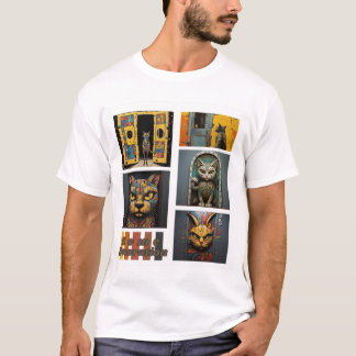 Popular Wall Cats Art Design T-Shirt