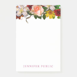 Popular Watercolor Floral Template Roses Flowers Post-it Notes
