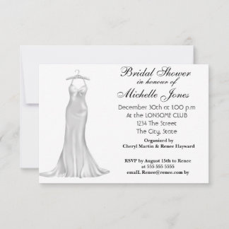 Popular White Bridal Shower White Invitation