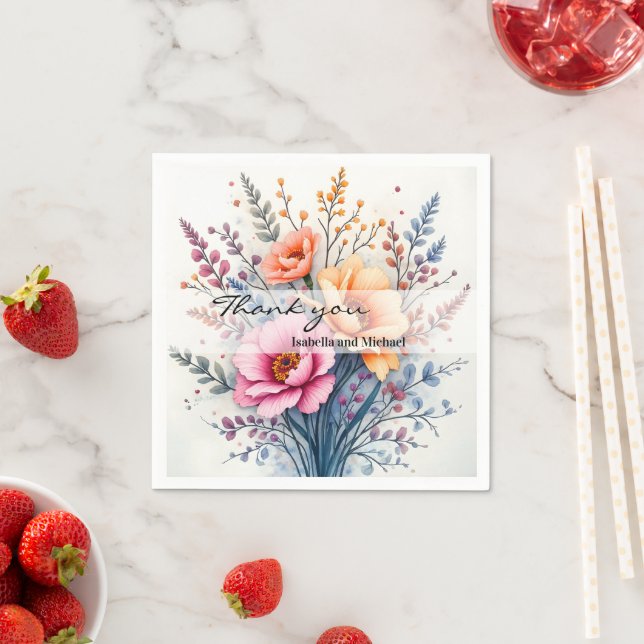 Popular Wildflowers Beautiful Luxury Collection Napkins (Insitu)
