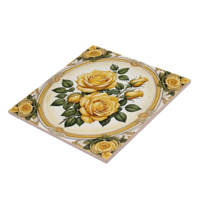 Popular Yellow Rose Beautiful Collection Ceramic Tile (Side)