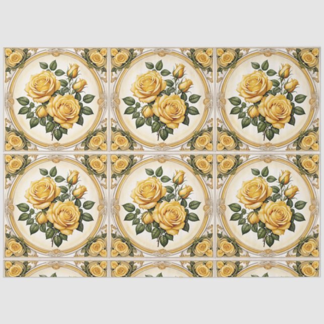 Popular Yellow Rose Beautiful Collection Tissue Paper (Front)