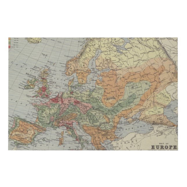 Population Density | European Map Faux Canvas Print (Front)
