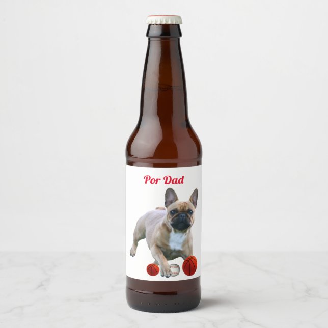 Por Dad french bulldogge bottle labels (Front)
