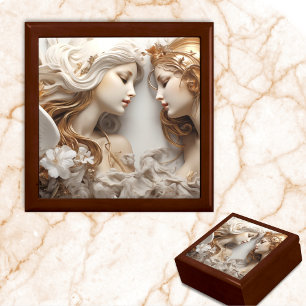 Porcelain Angels - 3D Gold & Pearl  Gift Box