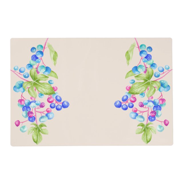 Porcelain Berries on a Laminated Placemat (Front)