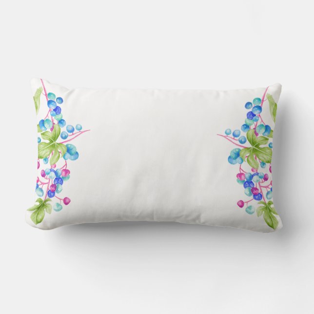 Porcelain Berries on a Lumbar Pillow (Front)