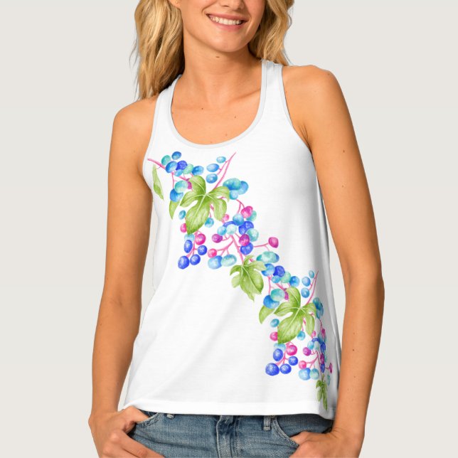 Porcelain Berries on a Women's Tank Top  (Front)