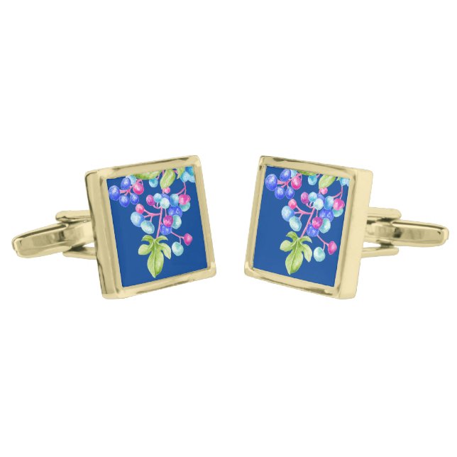 Porcelain Berries on Cufflinks  (Angled)