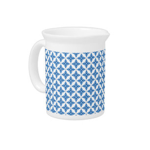 Porcelain Blue Mosaic Beverage Pitcher