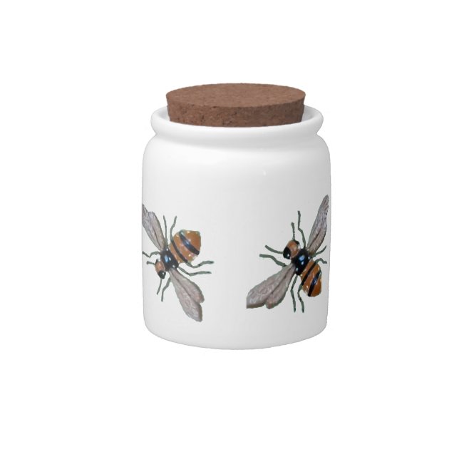  Porcelain  Candy Jar with Honey bees (Front)