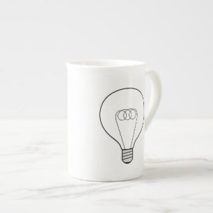 porcelain cup with light bulb